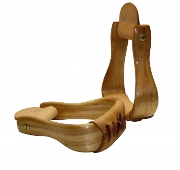 Deluxe_Holzsteigbuegel_-_Lackiert_-_helles_oder_dunkles_Trittleder_-_GESCHWUNGENE_Ausfuehrung_hell