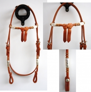 Kopfstueck_-_Harness_-_Round_Ends_-_Silver_Pipes_-_Rawhide_-_Fut._Stirnband (1)